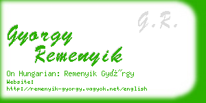 gyorgy remenyik business card